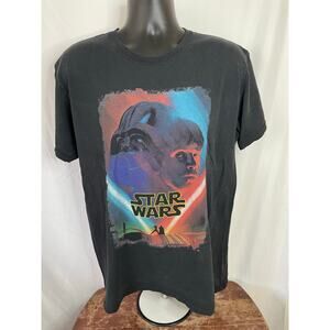 Star Wars Neon Vader Luke Graphic Tee Black Size L